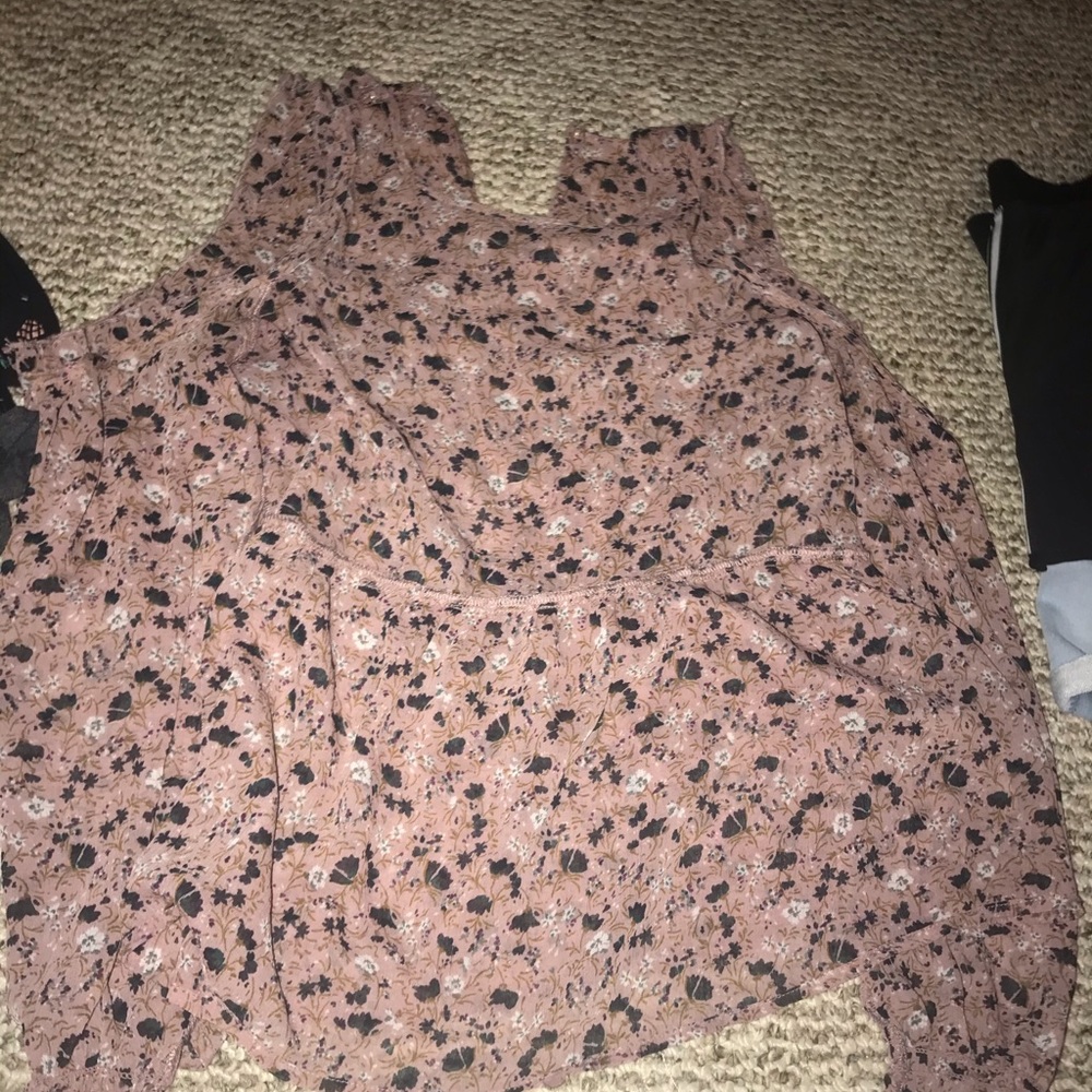 Pink floral off the shoulder loose blouse